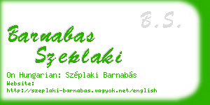 barnabas szeplaki business card