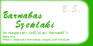 barnabas szeplaki business card